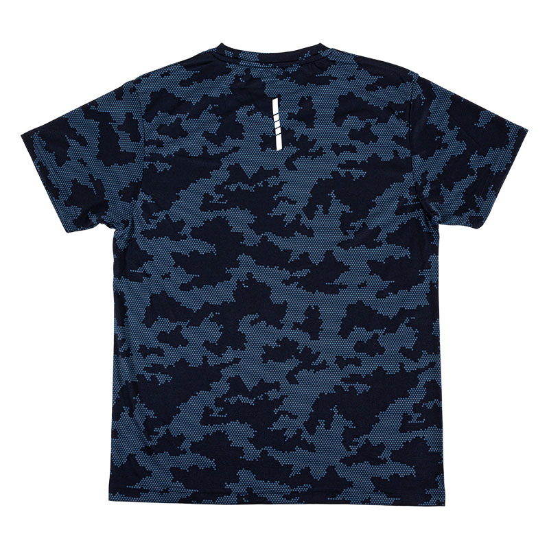 メンズ DRY メッシュTシャツ 丸首 ネイビー迷彩