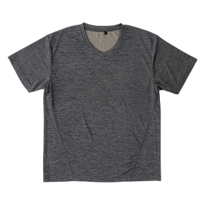 メンズ DRY メッシュTシャツ V首 杢チャコール