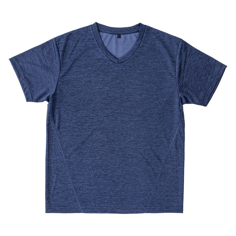 メンズ DRY メッシュTシャツ V首 杢ネイビー