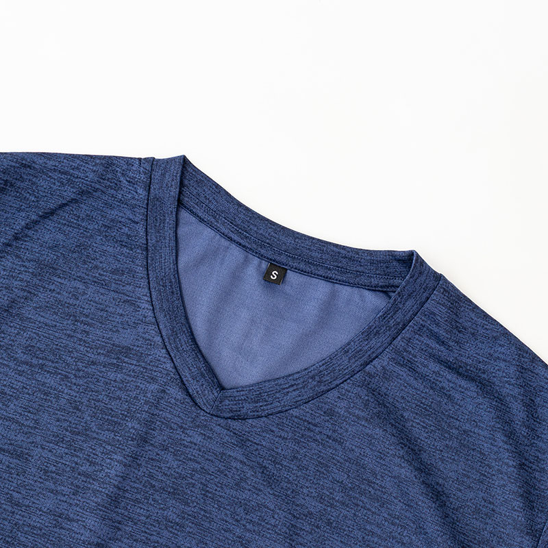 メンズ DRY メッシュTシャツ V首 杢ネイビー