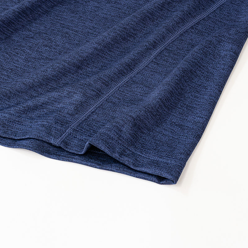 メンズ DRY メッシュTシャツ V首 杢ネイビー