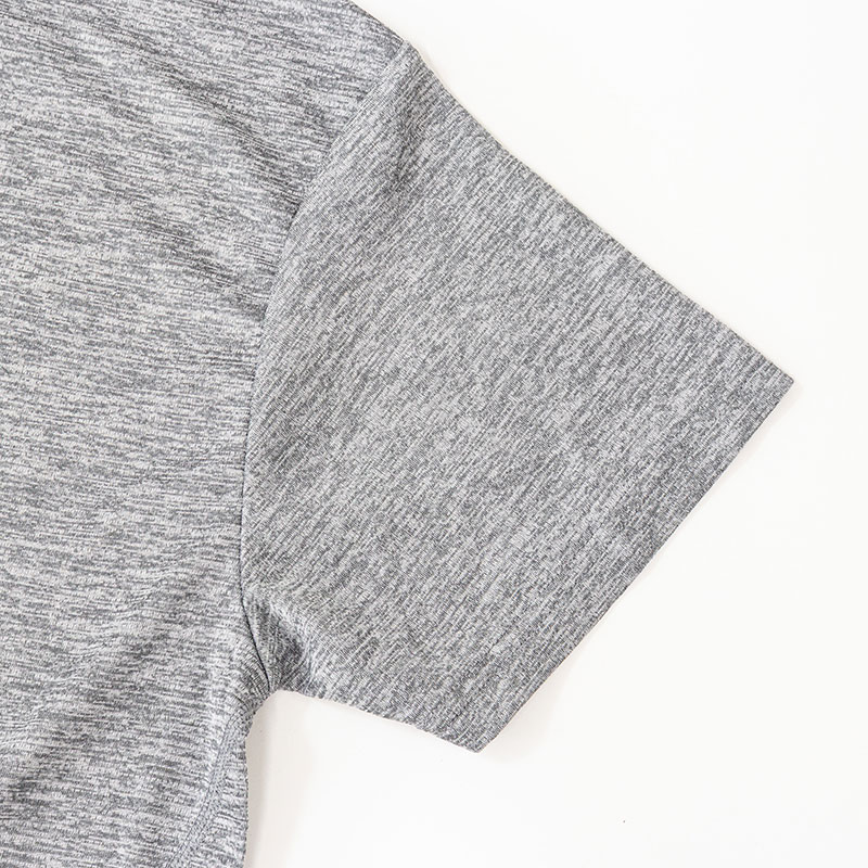 メンズ DRY メッシュTシャツ V首 杢グレー