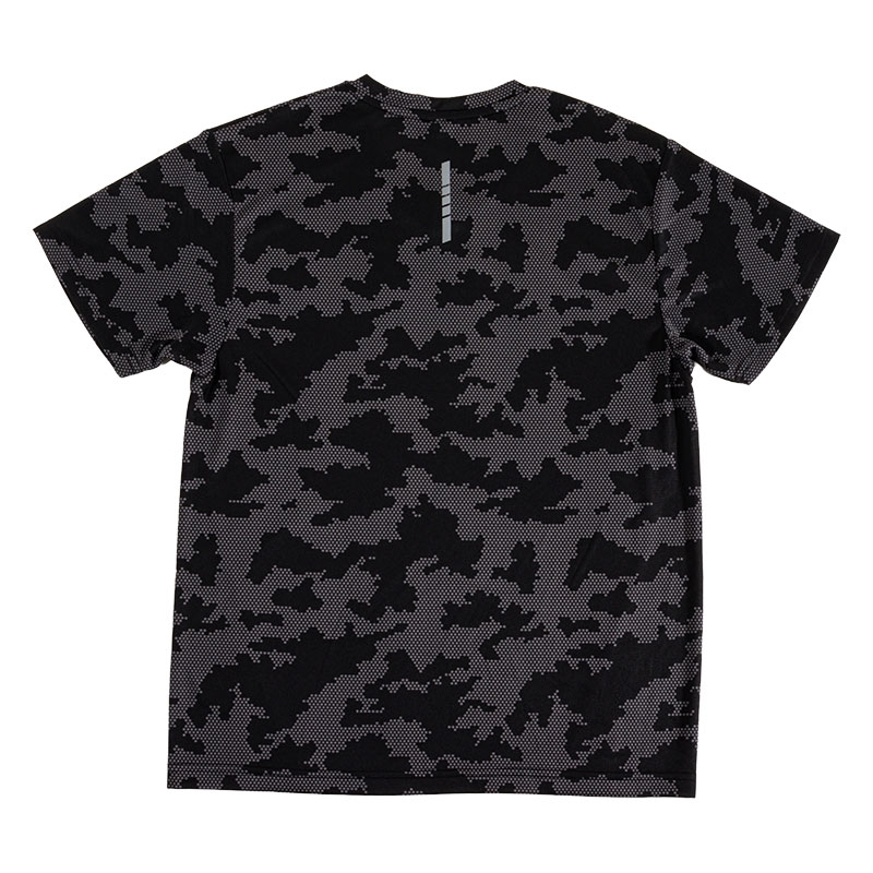 メンズ DRY メッシュTシャツ V首 ブラック迷彩