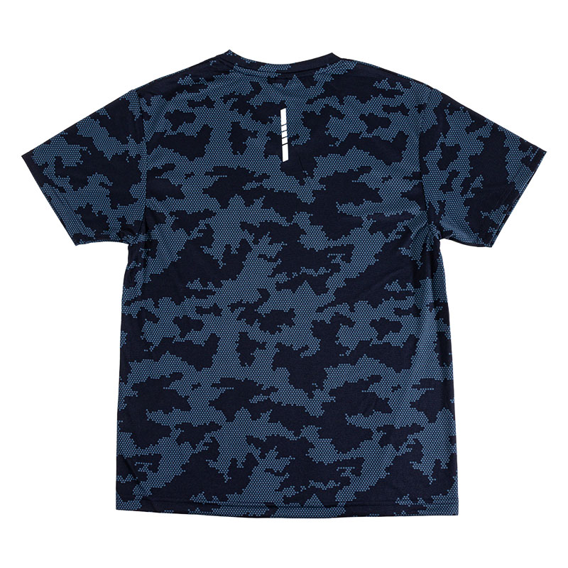 メンズ DRY メッシュTシャツ V首 ネイビー迷彩