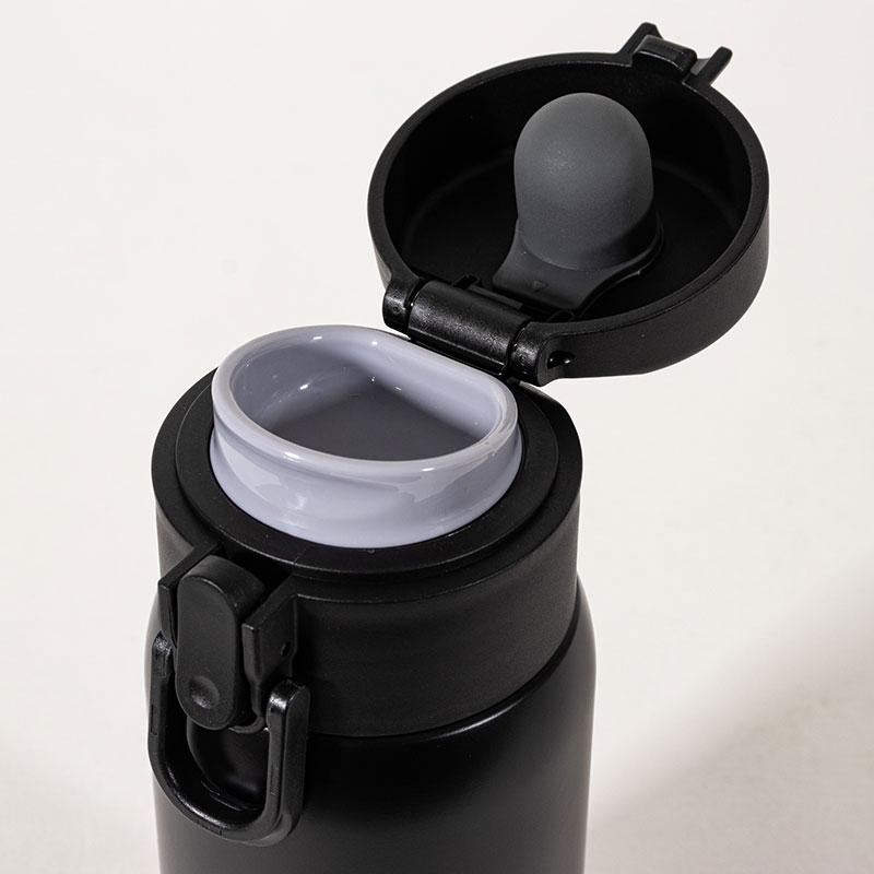 軽量ステンレスマグボトル ワンタッチタイプ 350ml 保温・保冷 ブラック