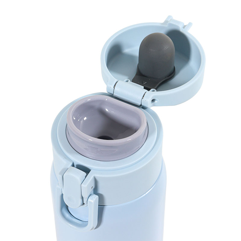 軽量ステンレスマグボトル ワンタッチタイプ 350ml 保温・保冷 ブルー