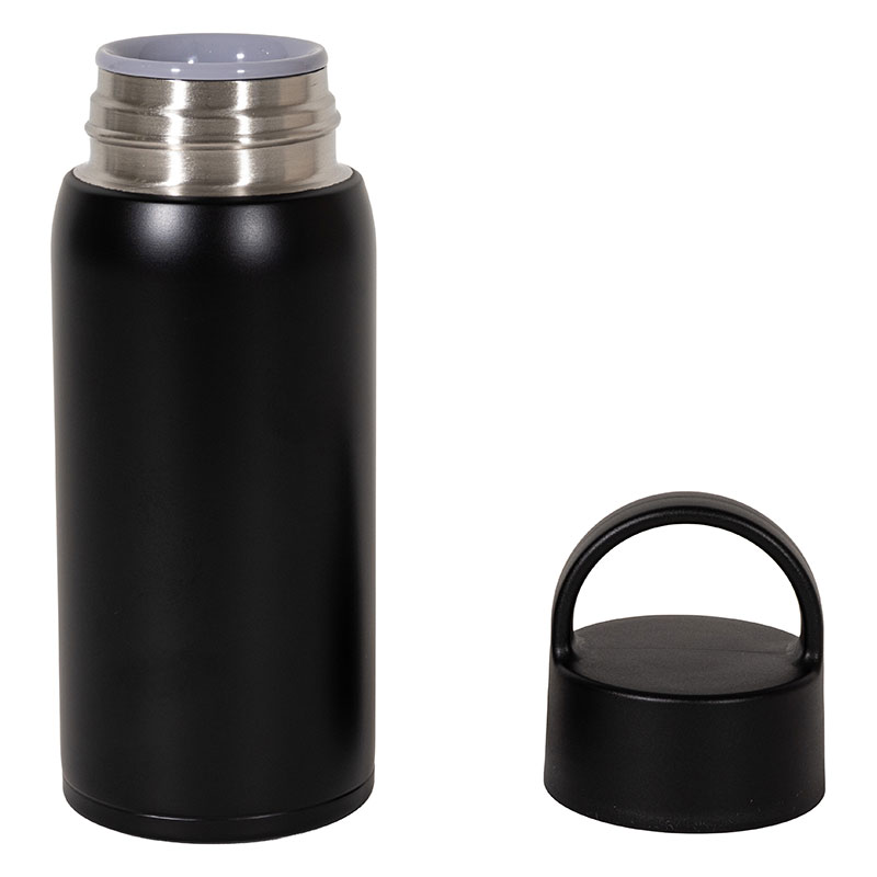 持ち手付 軽量ステンレスマグボトル スクリュータイプ 350ml 保温・保冷 ブラック