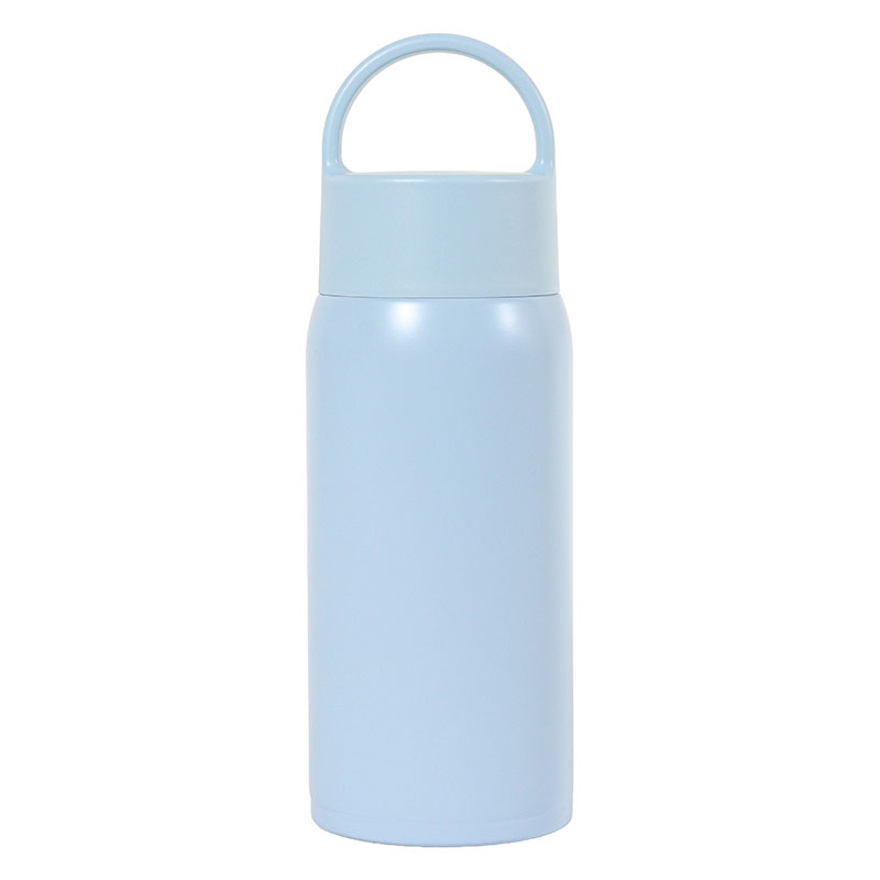 持ち手付 軽量ステンレスマグボトル スクリュータイプ 350ml 保温・保冷 ブルー