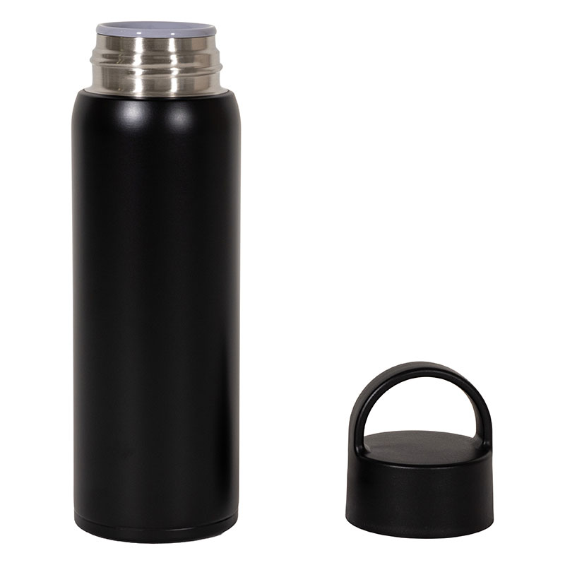 持ち手付 軽量ステンレスマグボトル スクリュータイプ 480ml 保温・保冷 ブラック