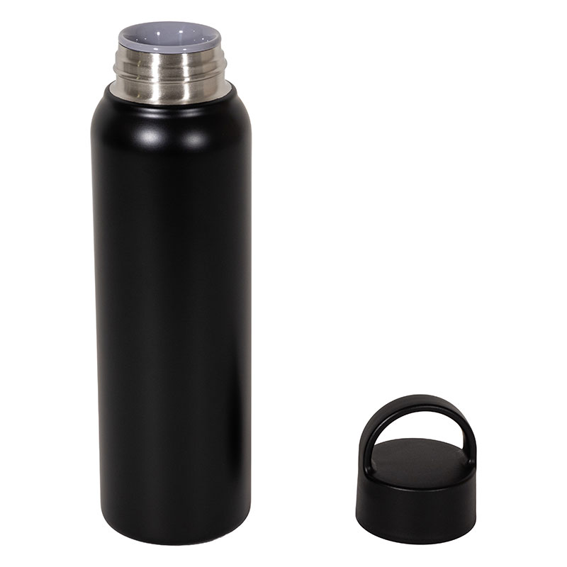 持ち手付 軽量ステンレスマグボトル スクリュータイプ 750ml 保温・保冷 ブラック