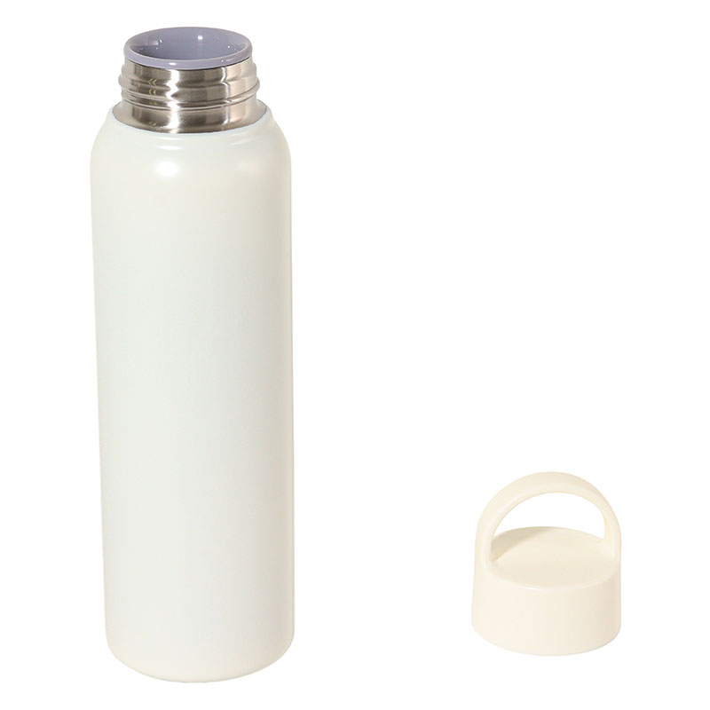 持ち手付 軽量ステンレスマグボトル スクリュータイプ 750ml 保温・保冷 ホワイト