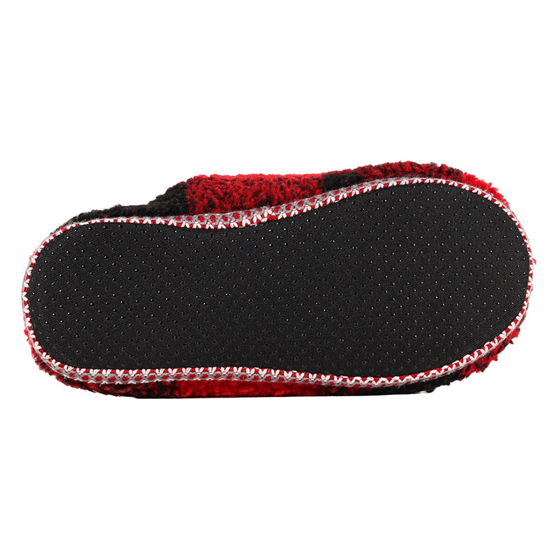 【お取り寄せ商品】ルームスリッパ ボアチェック M（23～25cm）レッド