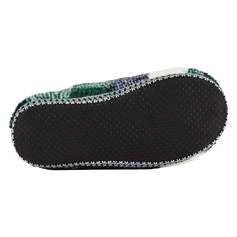 【お取り寄せ商品】ルームスリッパ ボアチェック M（23～25cm）グリーン