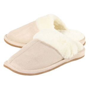 【お取り寄せ商品】ボア縁スリッパ M（23～25cm）ベージュ