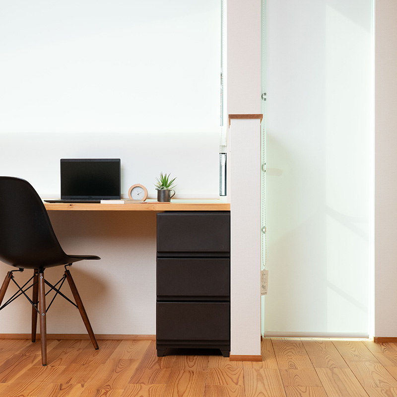 ほこりが入りにくいチェスト 3段 ブラウン