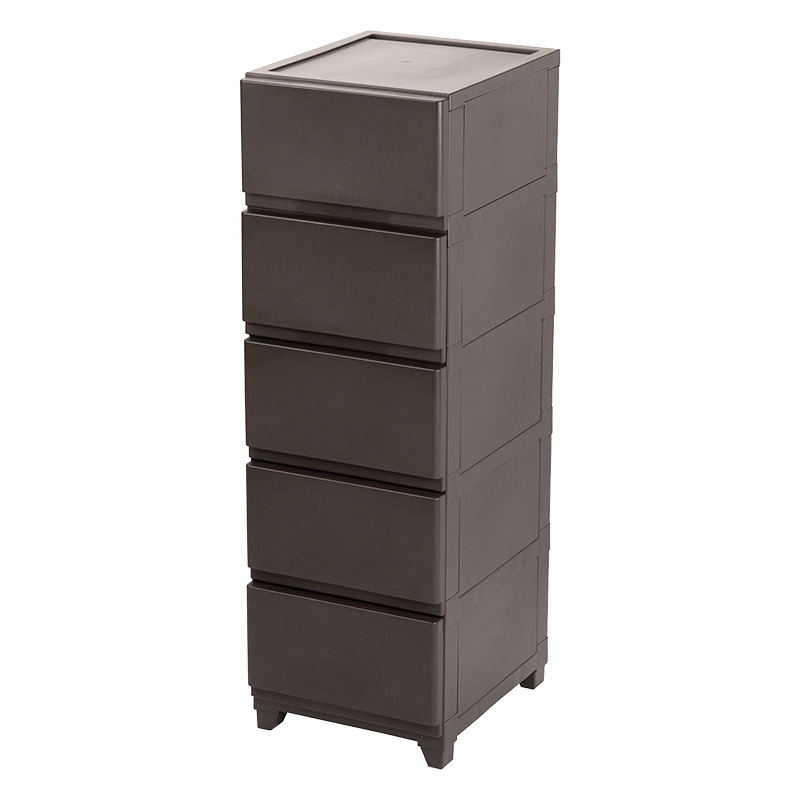 ほこりが入りにくいチェスト 5段 ブラウン