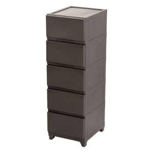 ほこりが入りにくいチェスト 5段 ブラウン