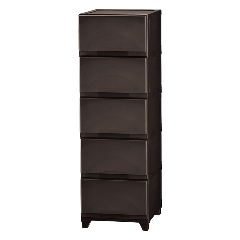 ほこりが入りにくいチェスト 5段 ブラウン