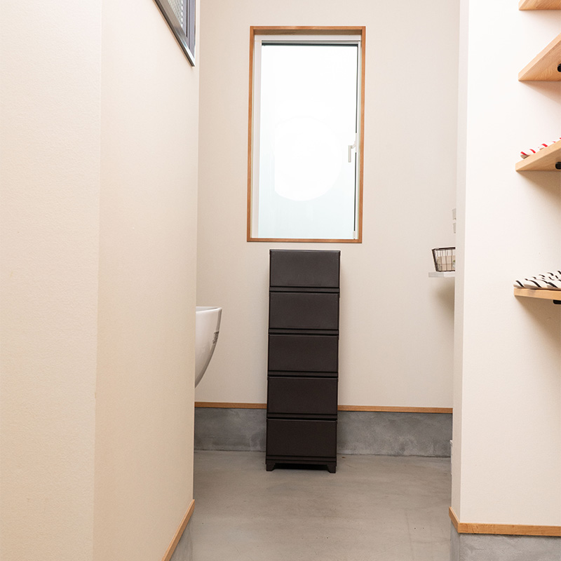 ほこりが入りにくいチェスト 5段 ブラウン