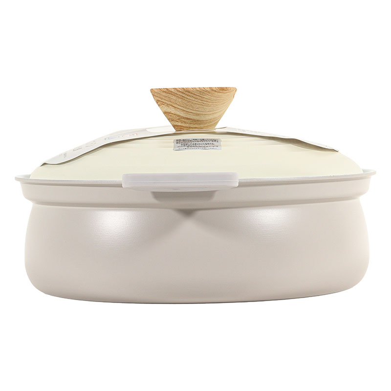 【お取り寄せ商品】お手入れカンタン 軽量セラミック卓上鍋 24cm(3～4人用) ガス・IH対応 グレー