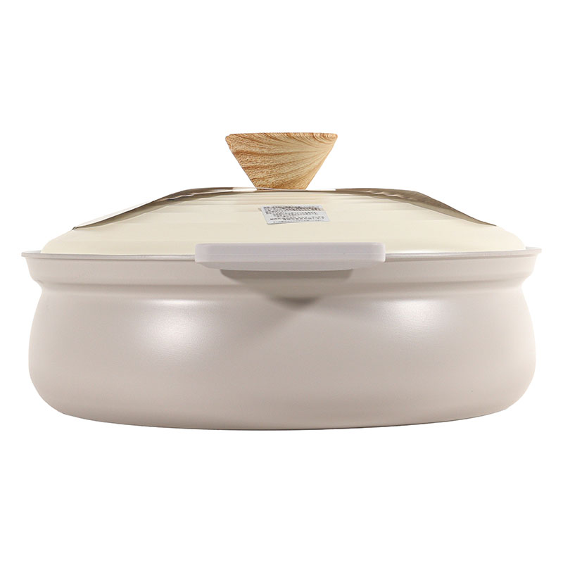 お手入れカンタン 軽量セラミック卓上鍋 27cm(5～6人用)ガス火・IH対応 グレー