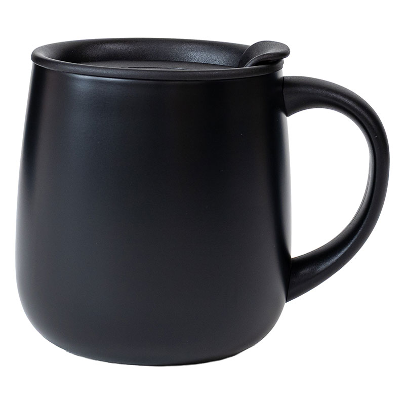 飲み物本来の風味が楽しめる セラミックコートマグカップ 280ml 保温・保冷 ブラック