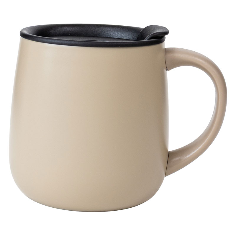 飲み物本来の風味が楽しめる セラミックコートマグカップ 280ml 保温・保冷 モカ