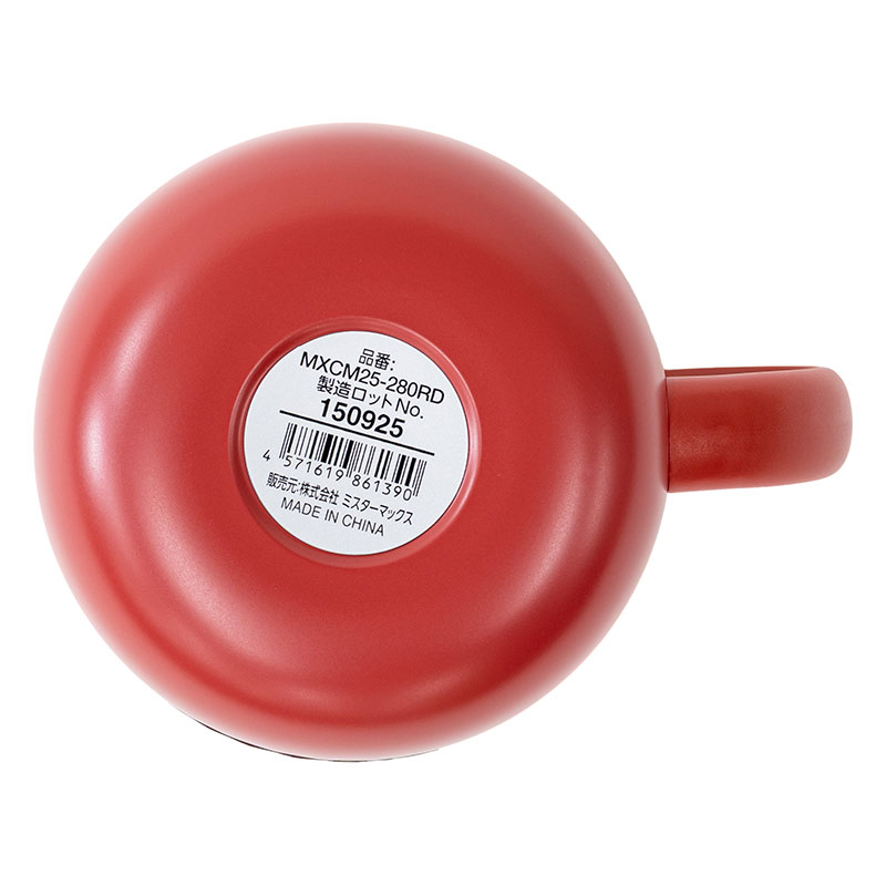飲み物本来の風味が楽しめる セラミックコートマグカップ 280ml 保温・保冷 レッド