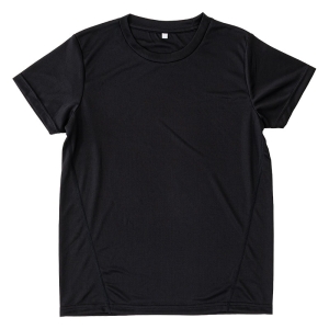 レディース DRY メッシュTシャツ 丸首 ブラック