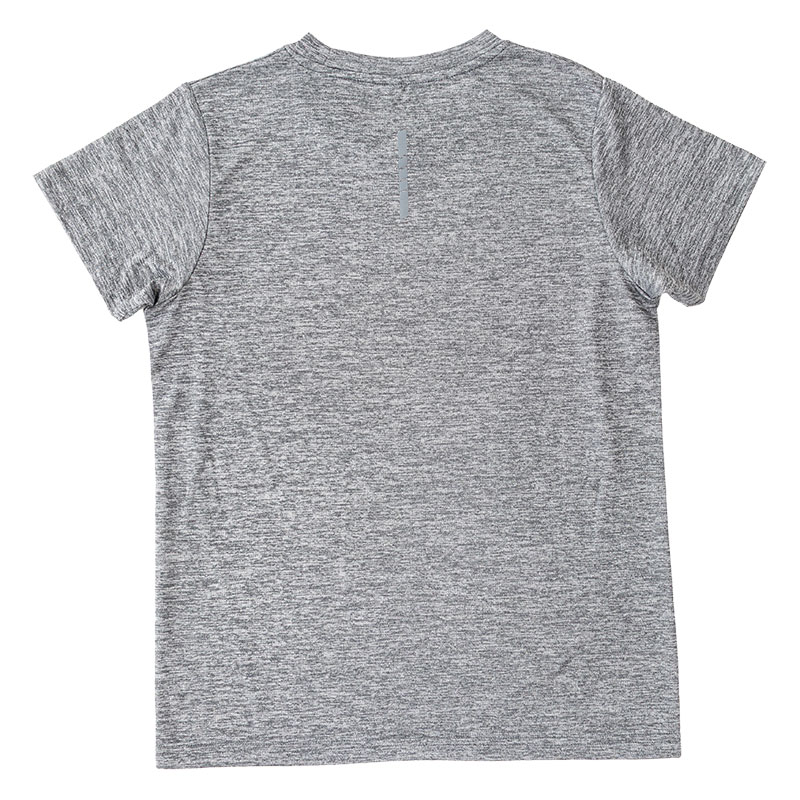 レディース DRY メッシュTシャツ 丸首 杢グレー