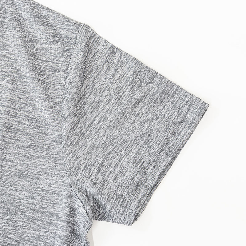 レディース DRY メッシュTシャツ 丸首 杢グレー