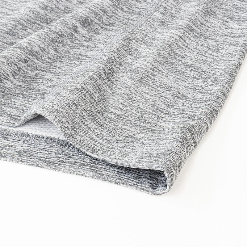 レディース DRY メッシュTシャツ 丸首 杢グレー