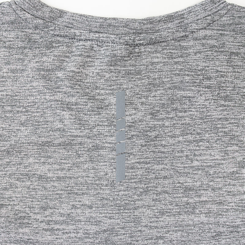 レディース DRY メッシュTシャツ 丸首 杢グレー