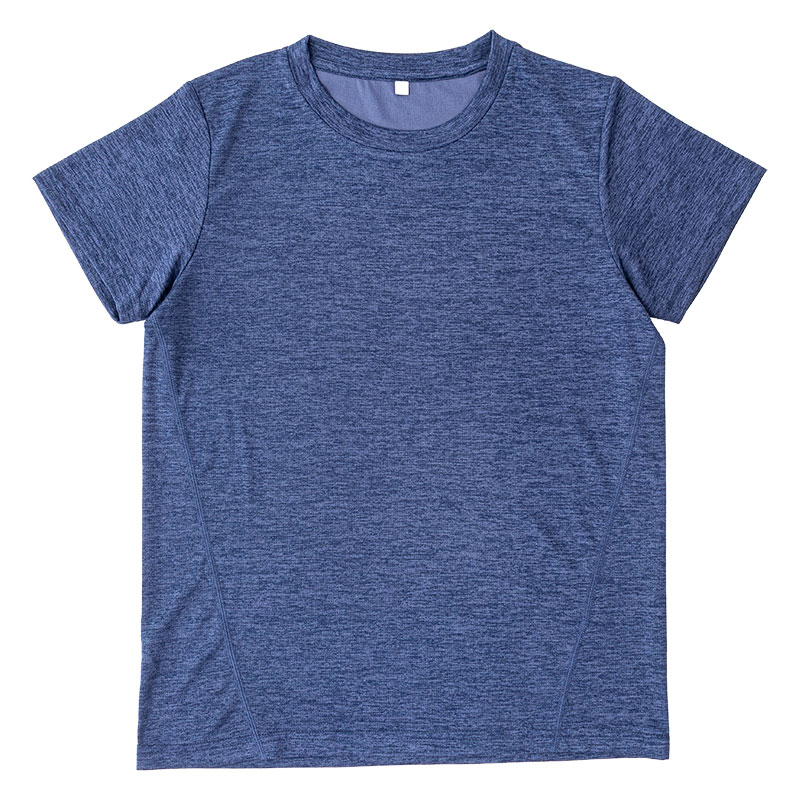 レディース DRY メッシュTシャツ 丸首 杢ネイビー