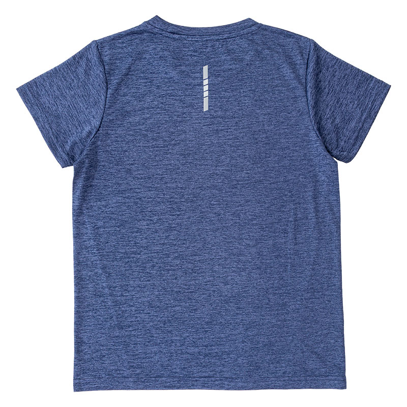 レディース DRY メッシュTシャツ 丸首 杢ネイビー