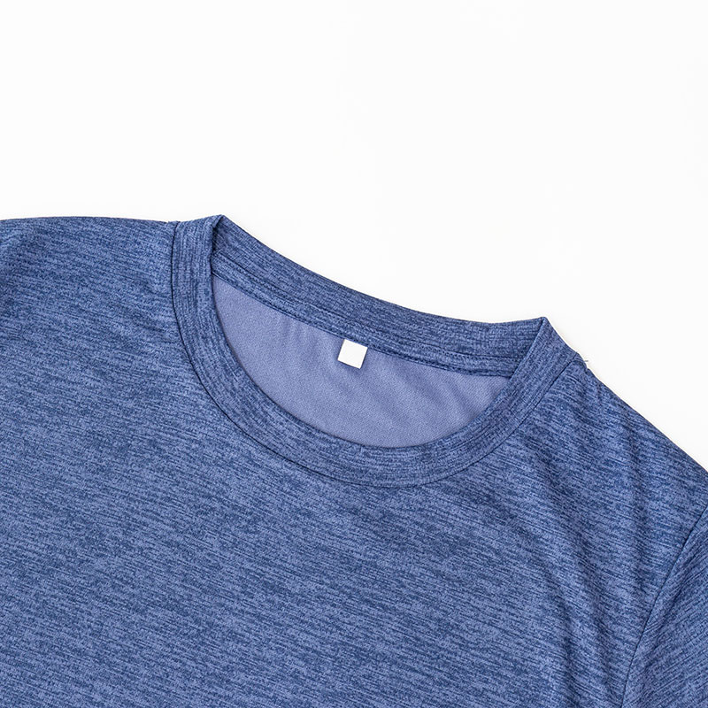 レディース DRY メッシュTシャツ 丸首 杢ネイビー