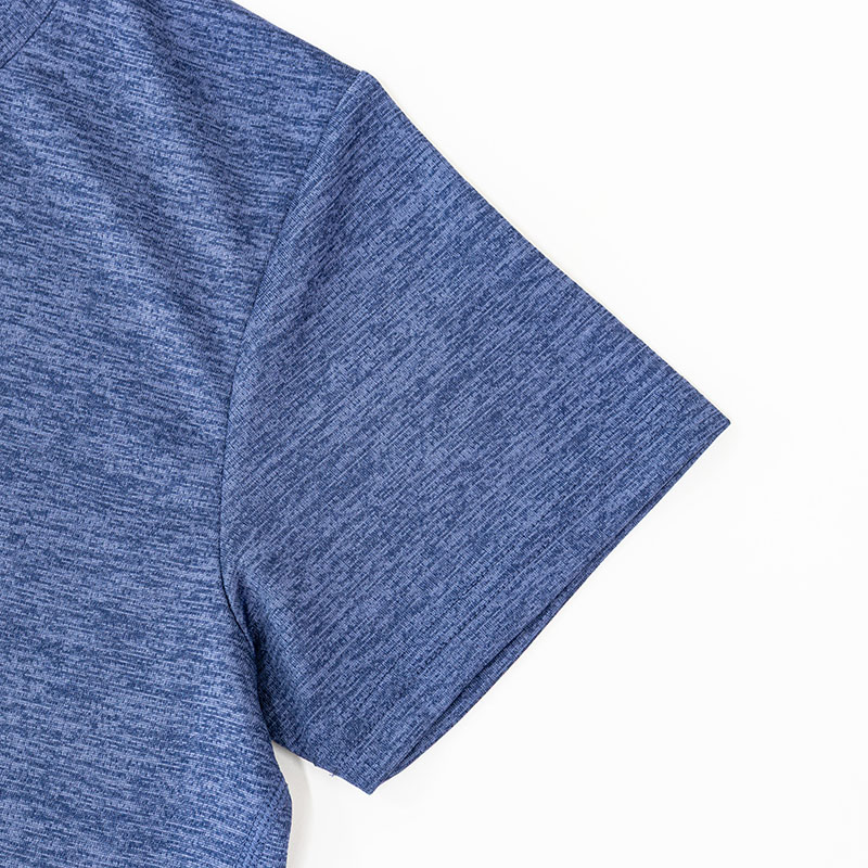 レディース DRY メッシュTシャツ 丸首 杢ネイビー