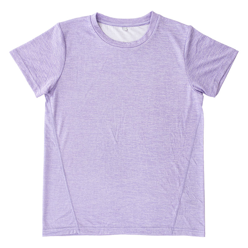 レディース DRY メッシュTシャツ 丸首 杢ラベンダー