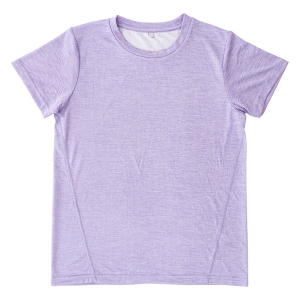 レディース DRY メッシュTシャツ 丸首 杢ラベンダー