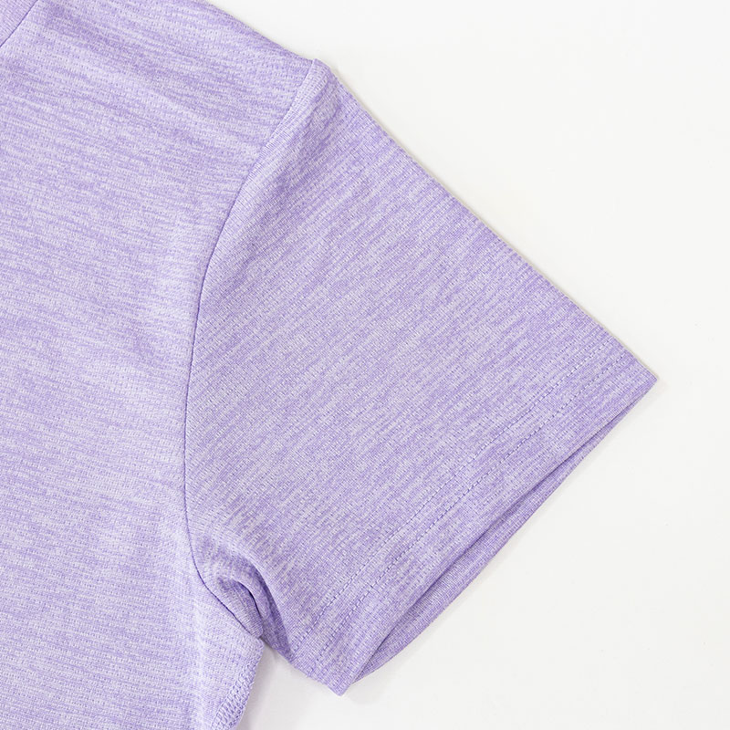 レディース DRY メッシュTシャツ 丸首 杢ラベンダー