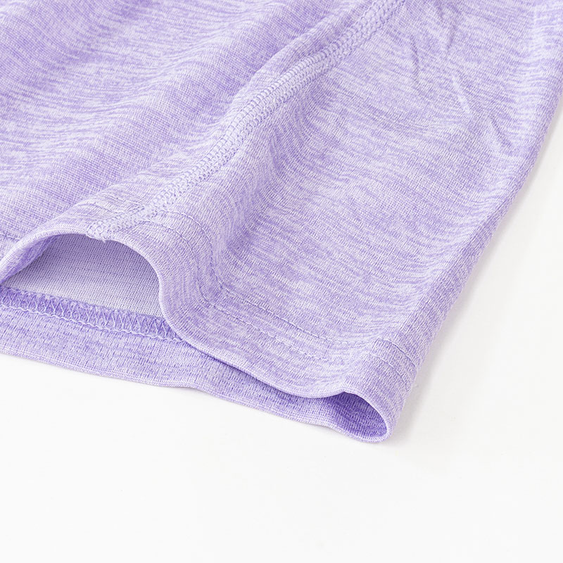 レディース DRY メッシュTシャツ 丸首 杢ラベンダー