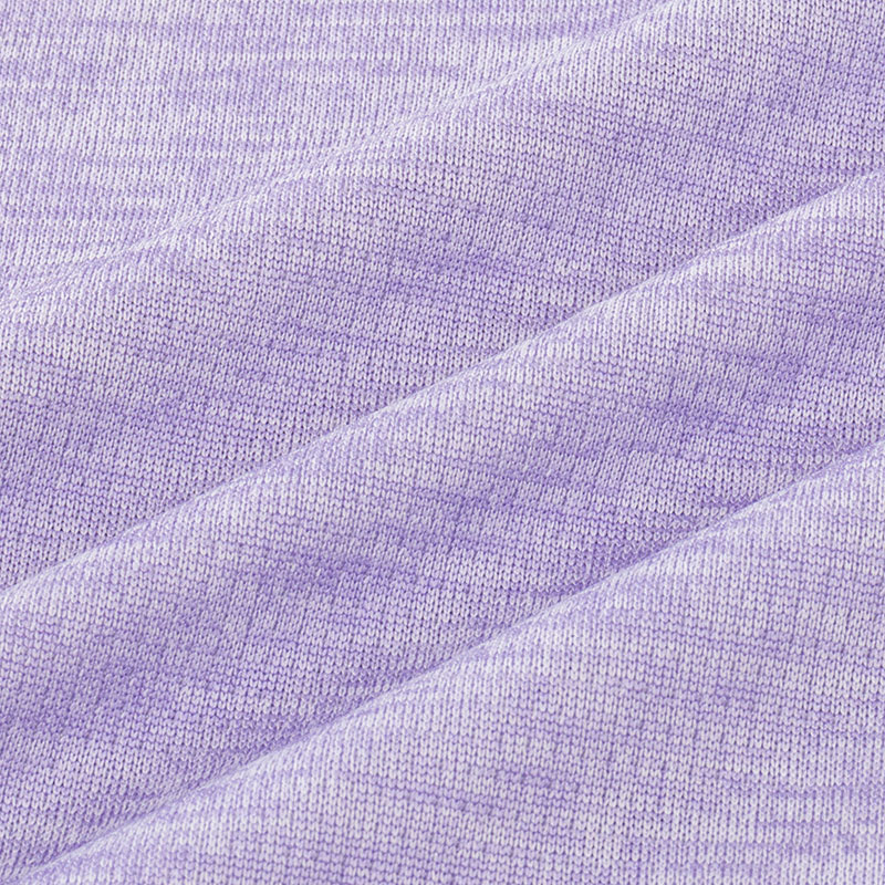 レディース DRY メッシュTシャツ 丸首 杢ラベンダー