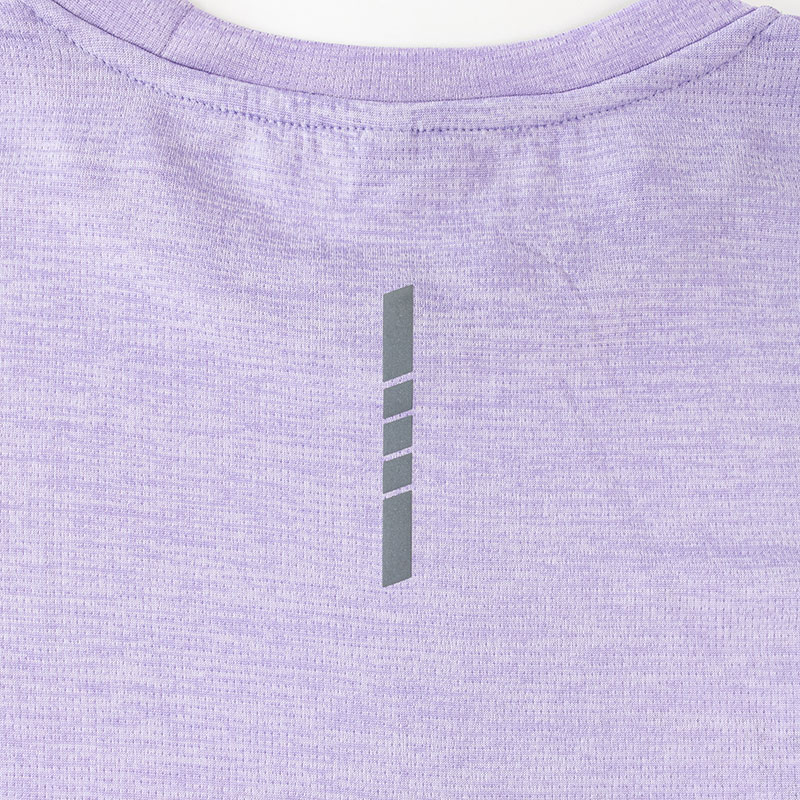 レディース DRY メッシュTシャツ 丸首 杢ラベンダー