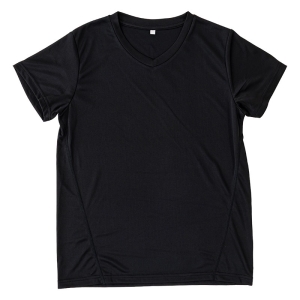 レディース DRYメッシュTシャツ V首 ブラック