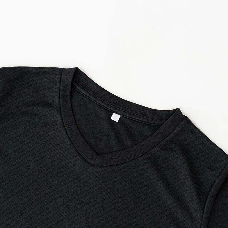 レディース DRYメッシュTシャツ V首 ブラック