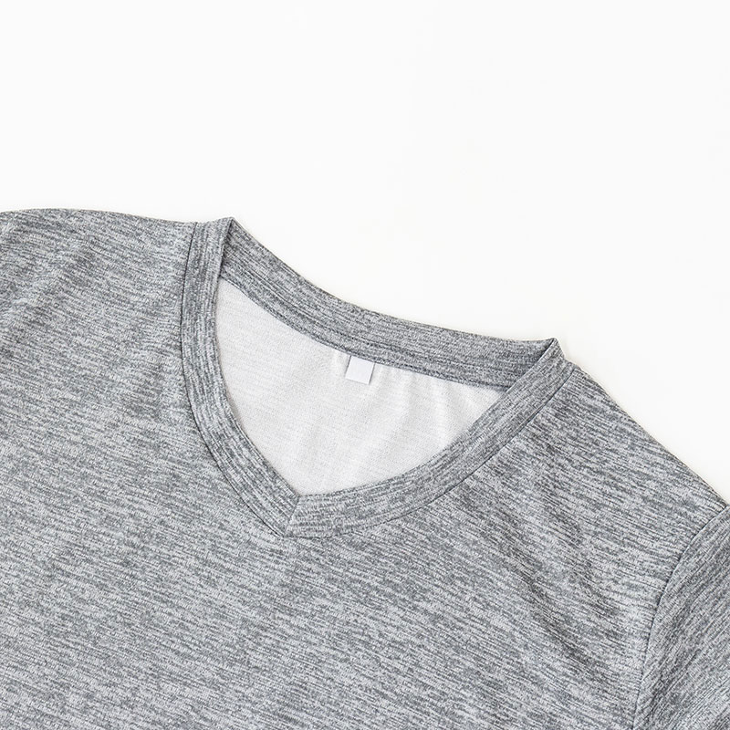 レディース DRYメッシュTシャツ V首 杢グレー