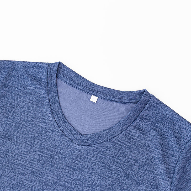 レディース DRYメッシュTシャツ V首 杢ネイビー