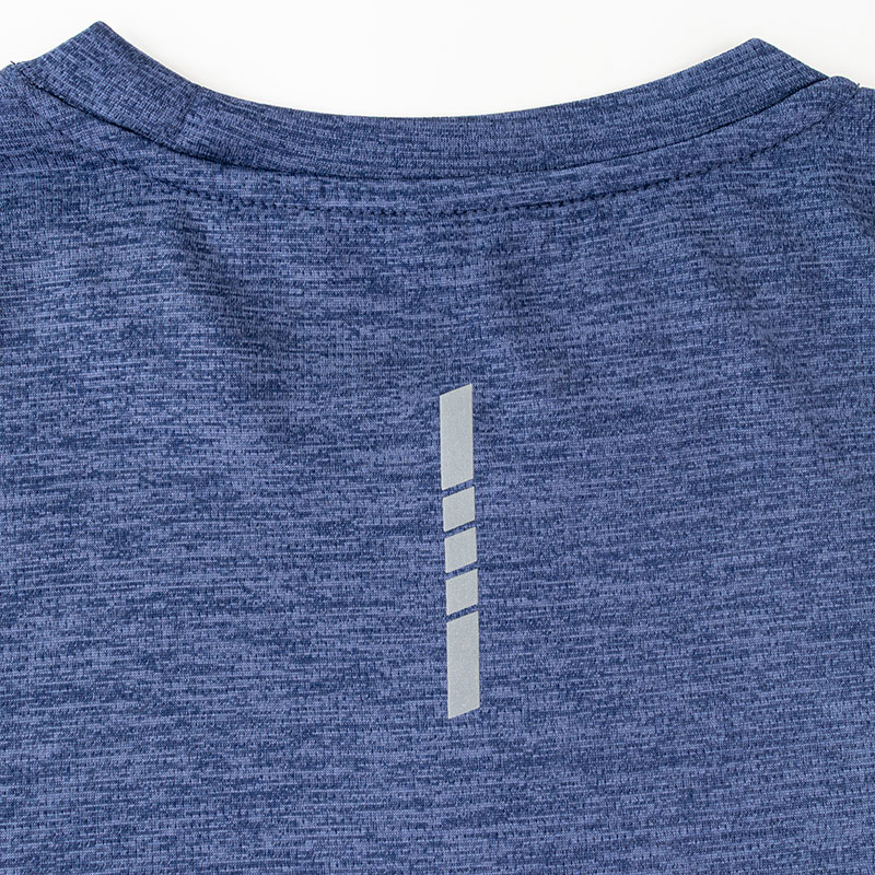 レディース DRYメッシュTシャツ V首 杢ネイビー