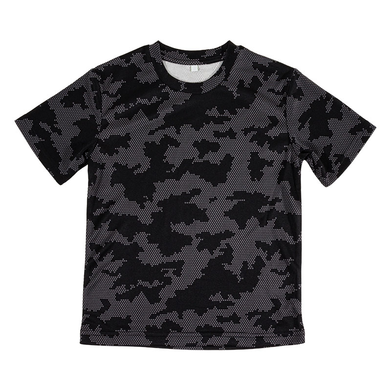 キッズ DRYメッシュTシャツ ブラック迷彩 160cm