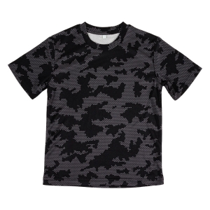 キッズ DRYメッシュTシャツ ブラック迷彩 120cm